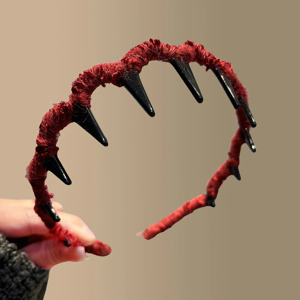 高级感毛线波浪带齿发箍女蓬松纹理高颅顶发卡洗脸压发头箍发饰