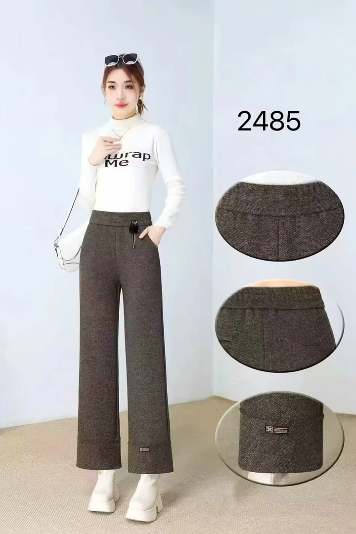 冬日特惠洋气妈妈装2024加绒直筒裤百搭宽松长裤中老年女装显瘦