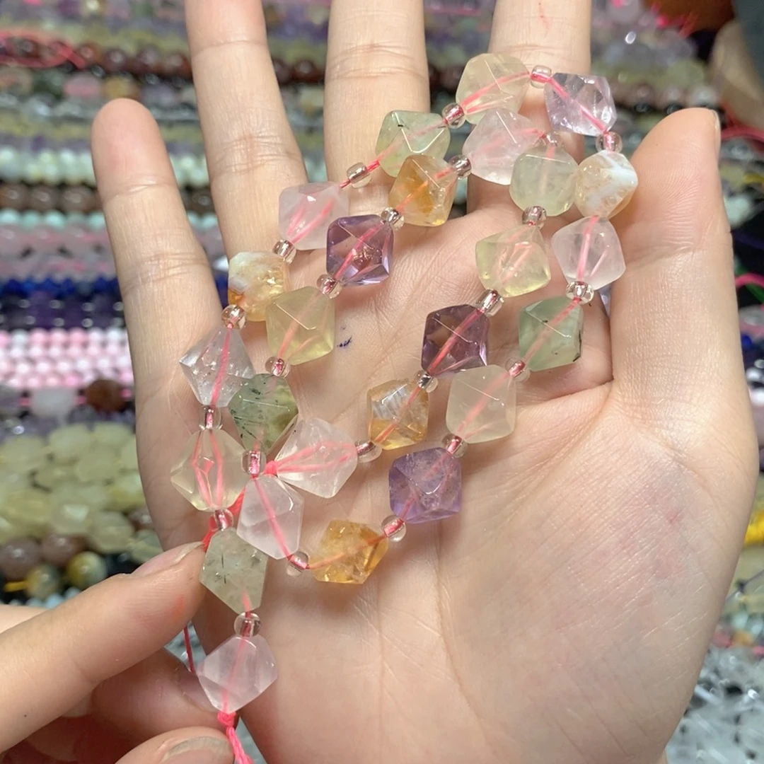 玛瑙/玉髓未镶嵌珠宝半成品多宝一条卡11mm