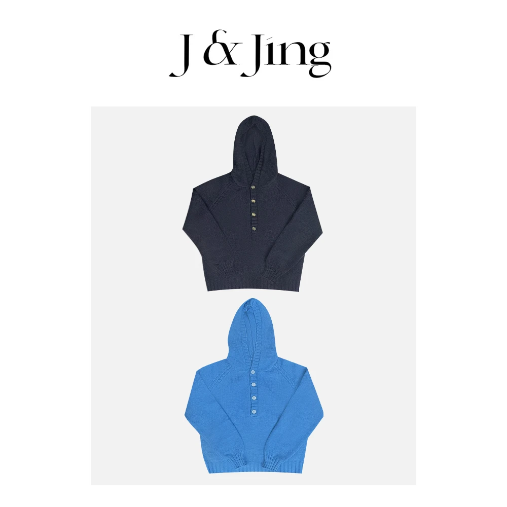 J&Jing-「比利时时钟」-冬季百搭宽松连帽毛衣MD85161