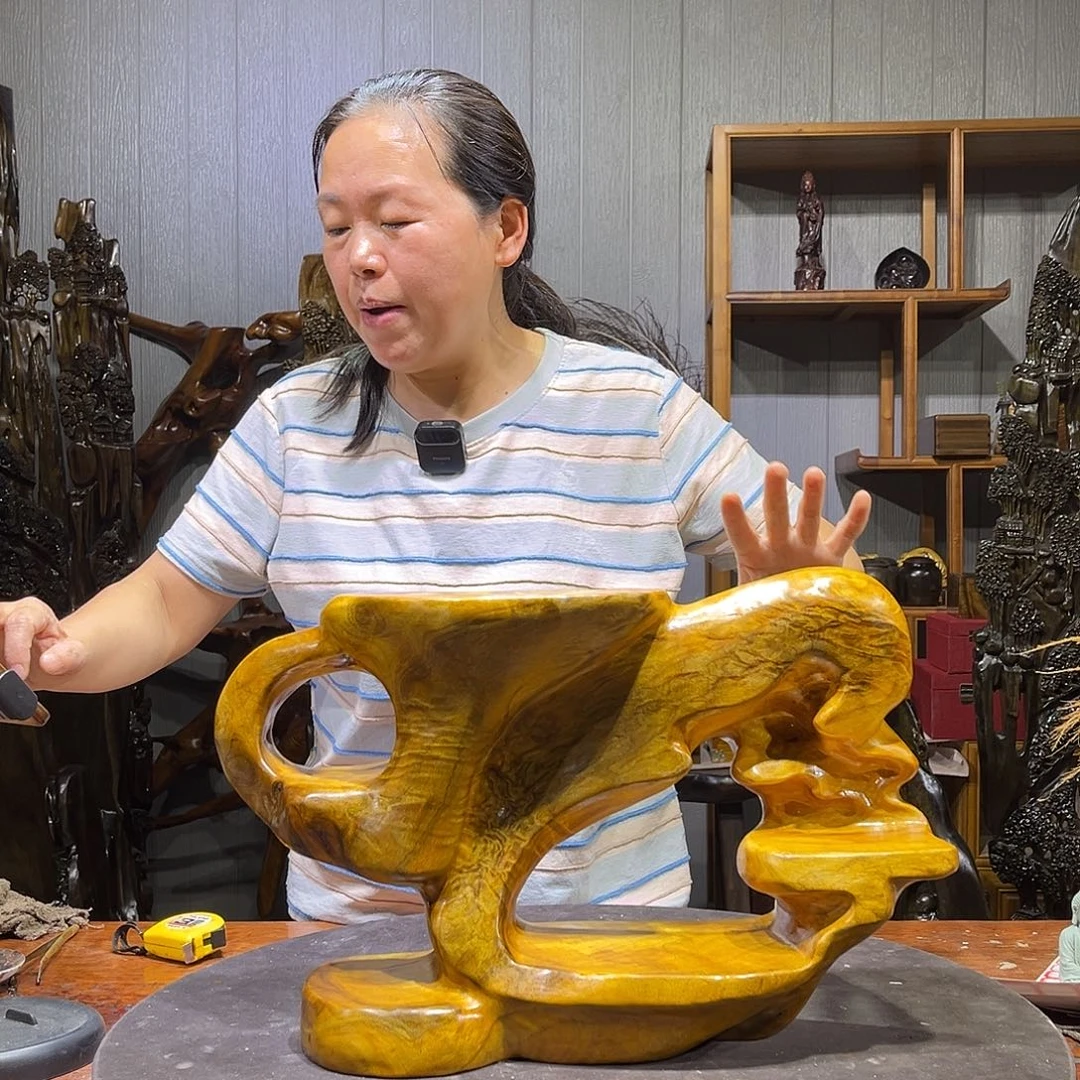 金丝楠溪**老树根博古架