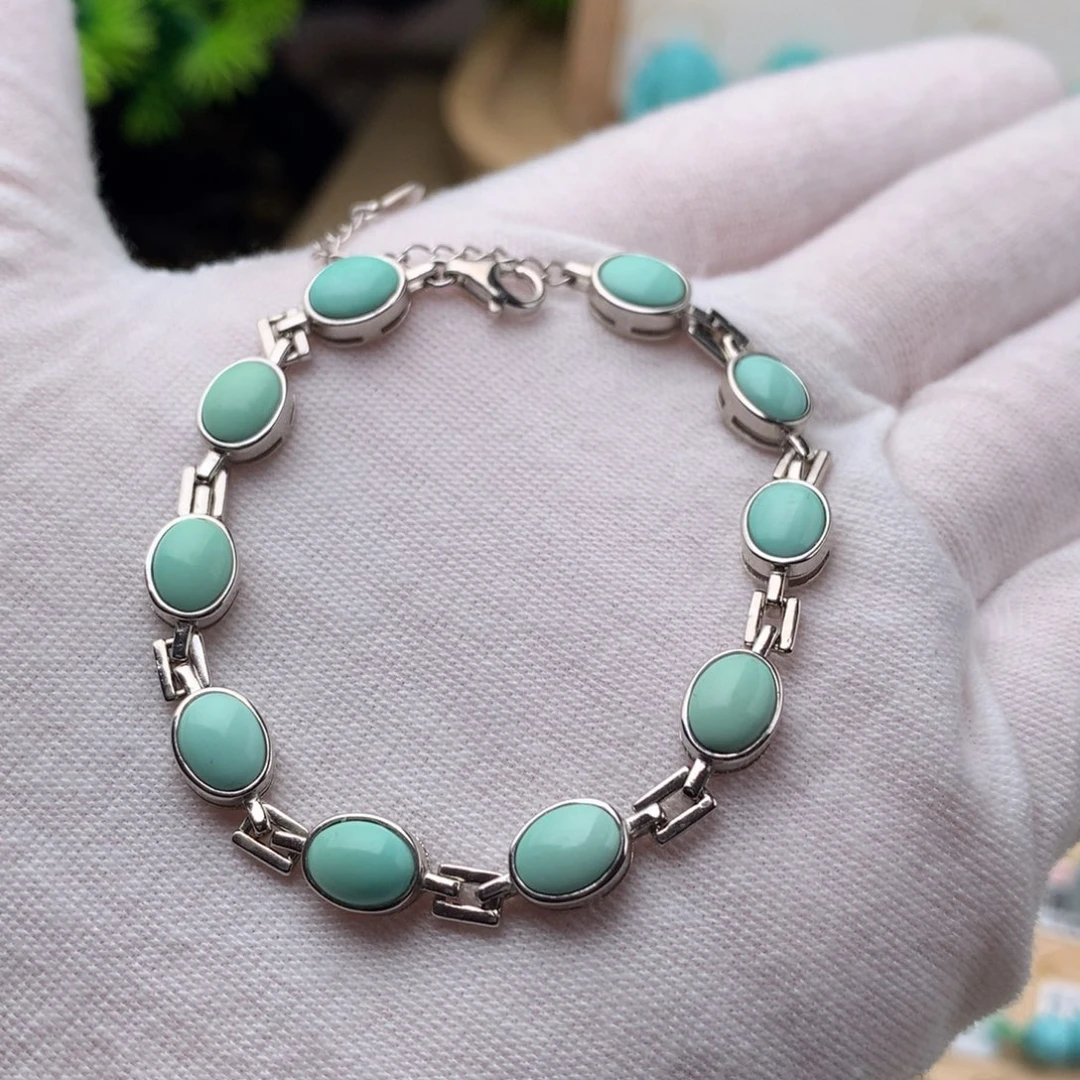 绿松石珠宝奇石银S925镶嵌