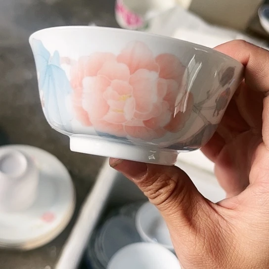 盘手绘手工杯一个陶瓷