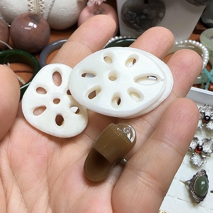 和田玉戒指银S925镶嵌尧****尧