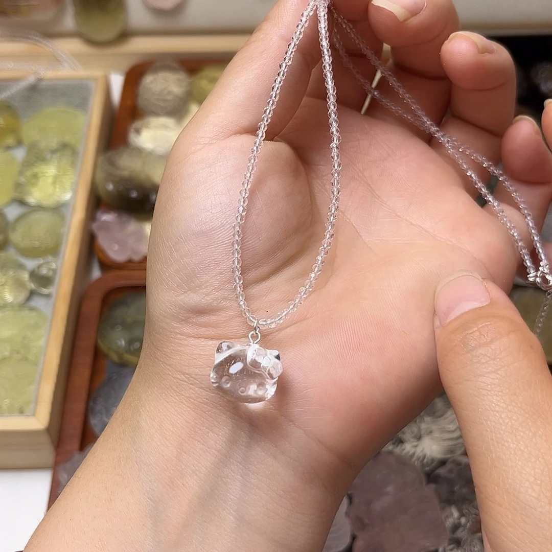 未镶嵌颈饰水晶白水kt锁骨链