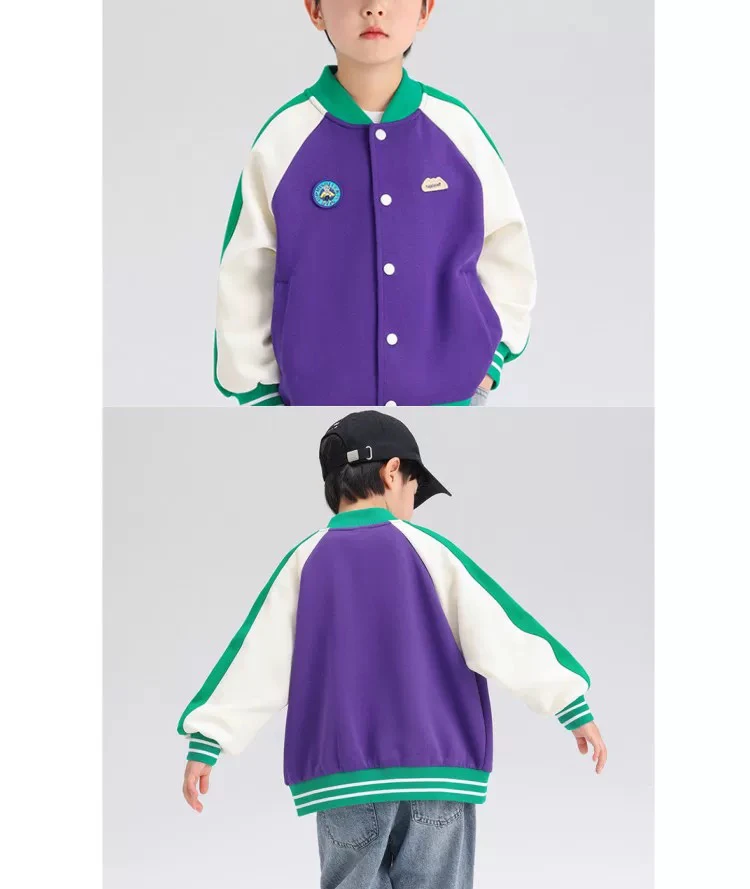 【姗姗优选 】zuo紫拼色 男童长袖T外套 剪标