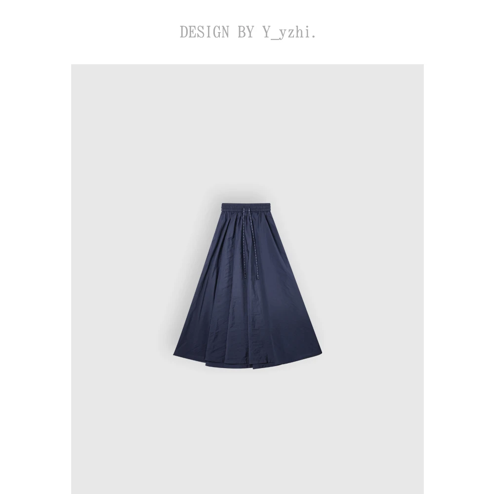 y_yzhi 久野｜轻盈显瘦藏青色半裙