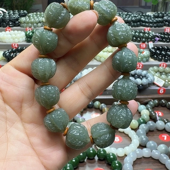 未镶嵌手链和田玉新疆且末蓝核桃卡16