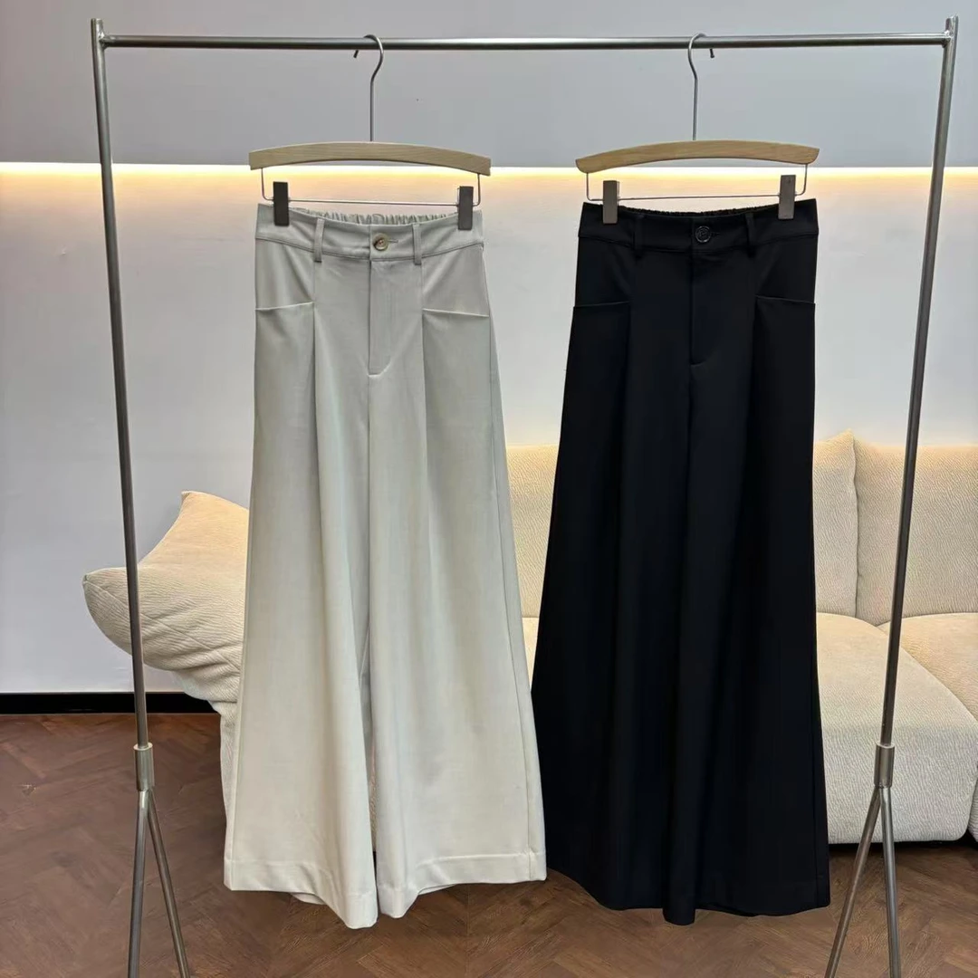 【特价】CKZ4241 意大利客人订单 前口袋后松紧阔腿裤