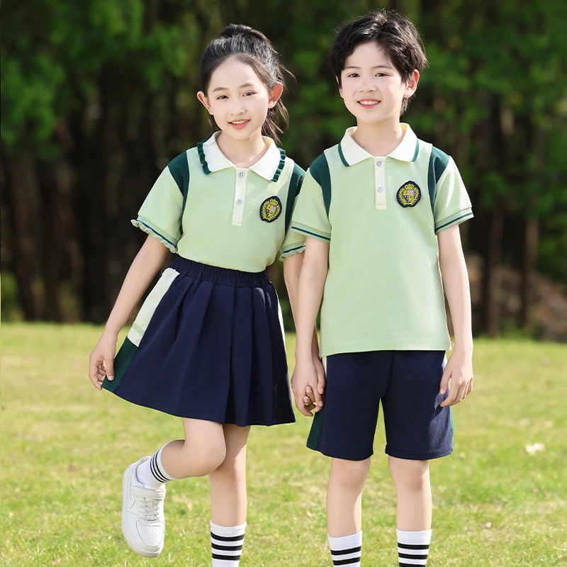 学院风套头夏季短袖男童女童校服运动服幼儿园园服夏学校学生班服