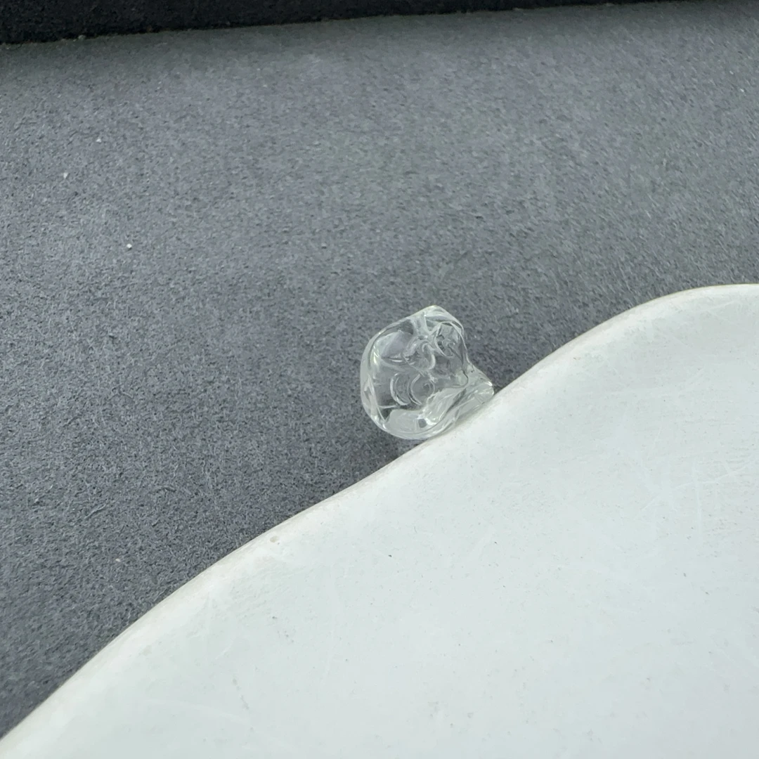 天然高净白水晶醒狮配件