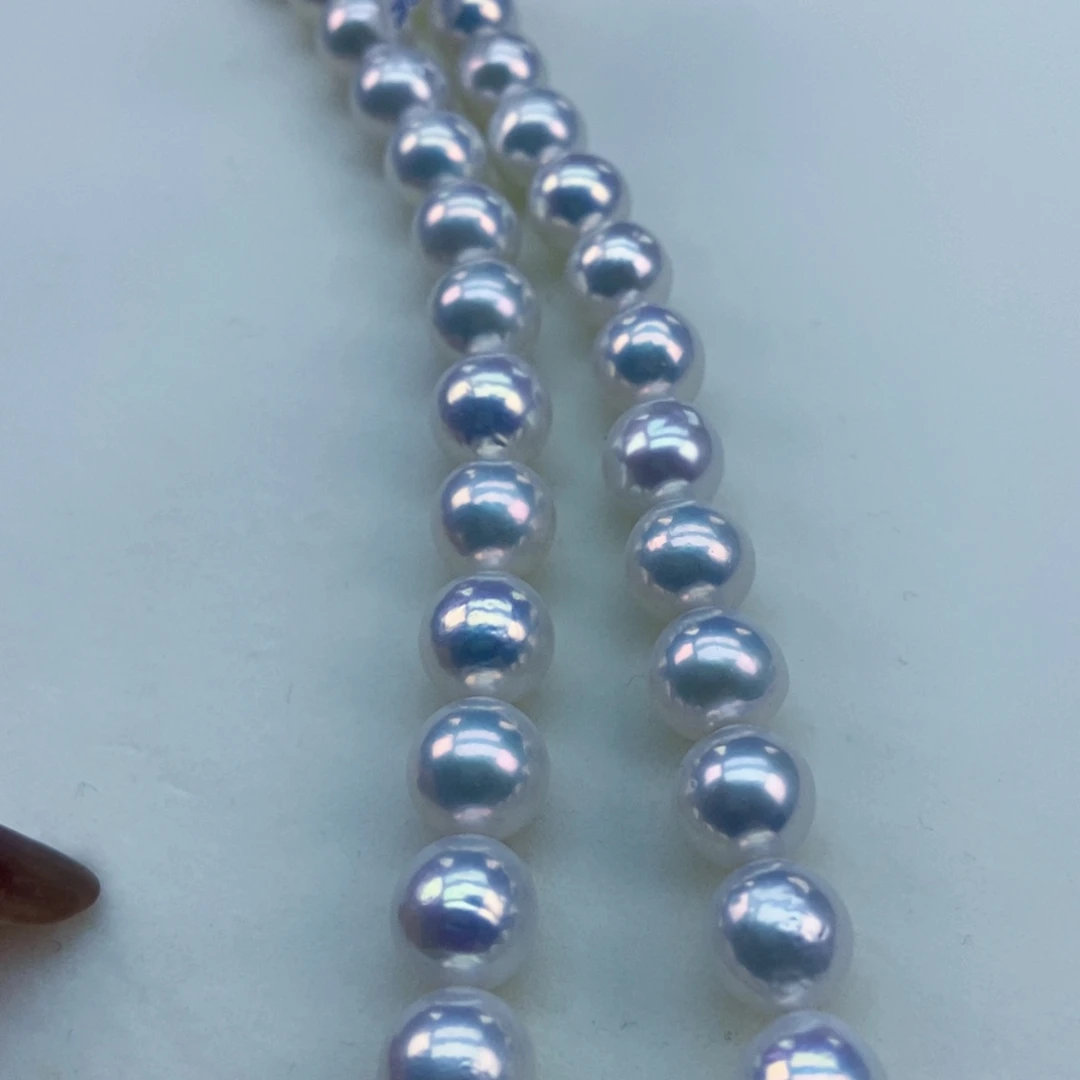 9/10极强炫彩银蓝银S925镶嵌淡水珍珠