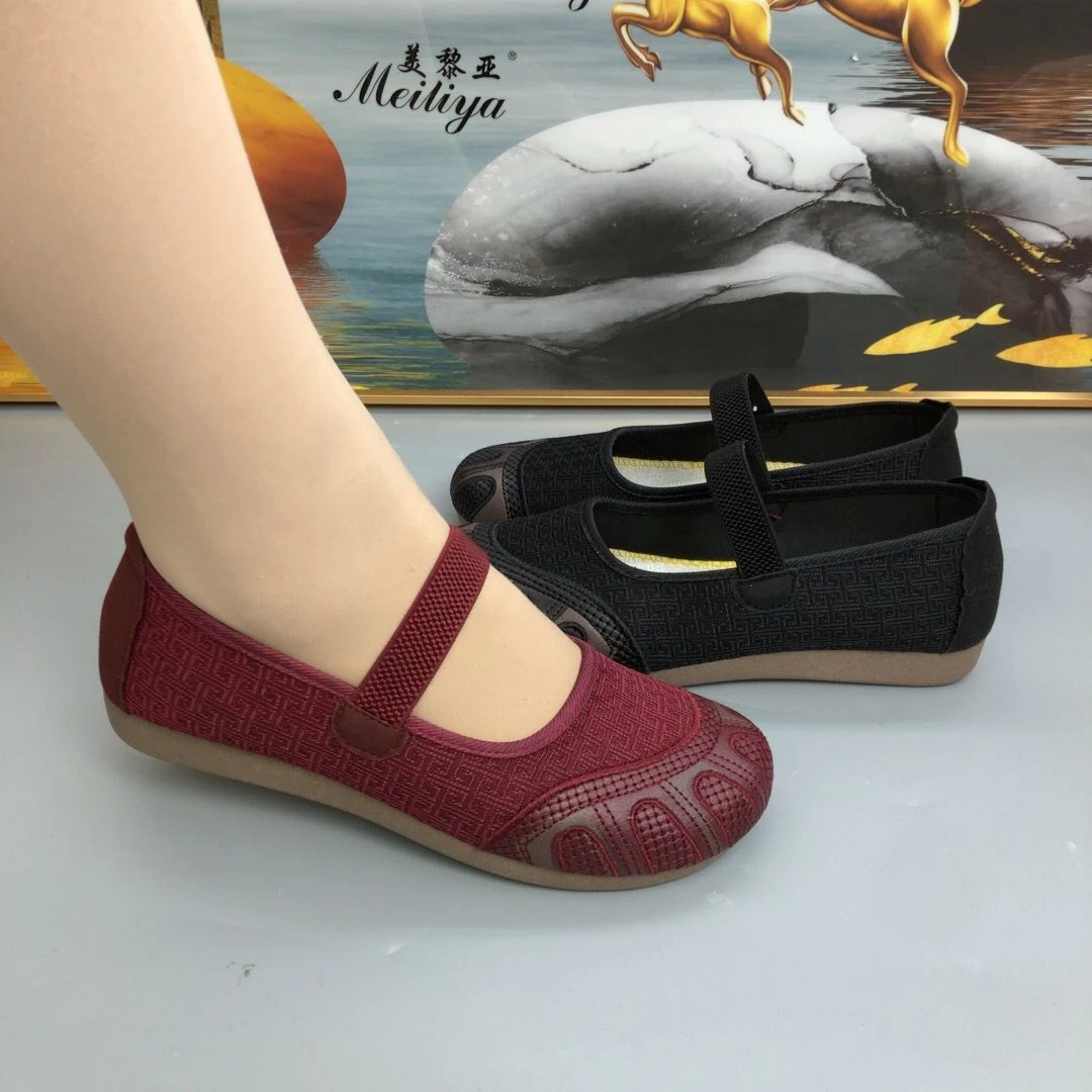 新年款老人鞋舒适透气软底妈妈鞋休闲轻便老北京布鞋春夏浅口单鞋
