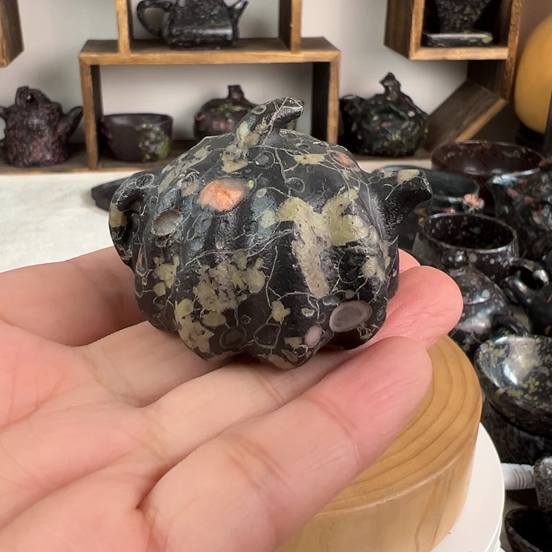 梅花玉把把壶茶摆件