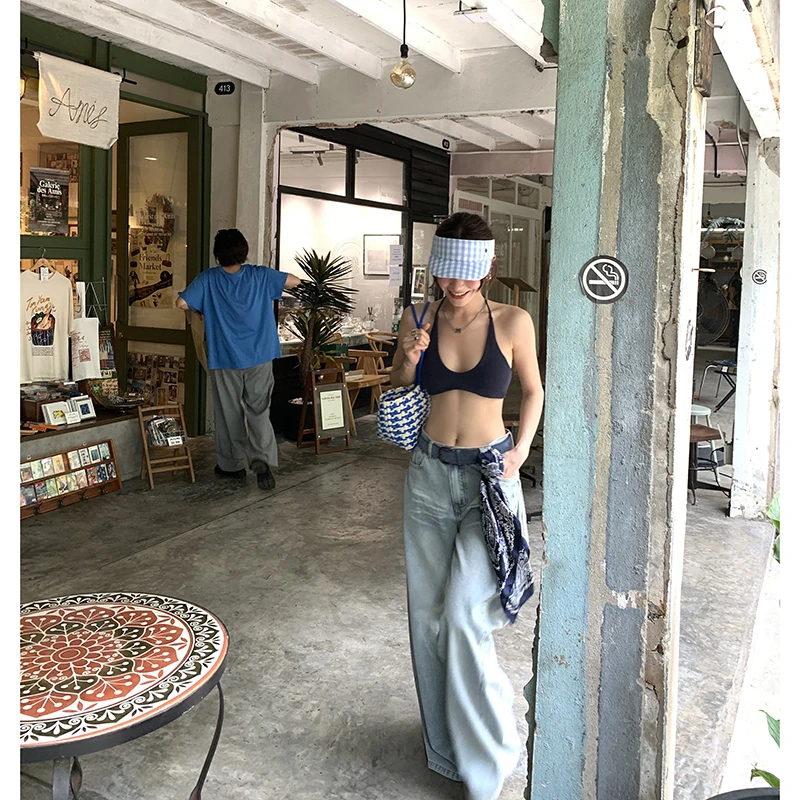 【腰带+腰链】美式复古阔腿牛仔裤女百搭腰带4204