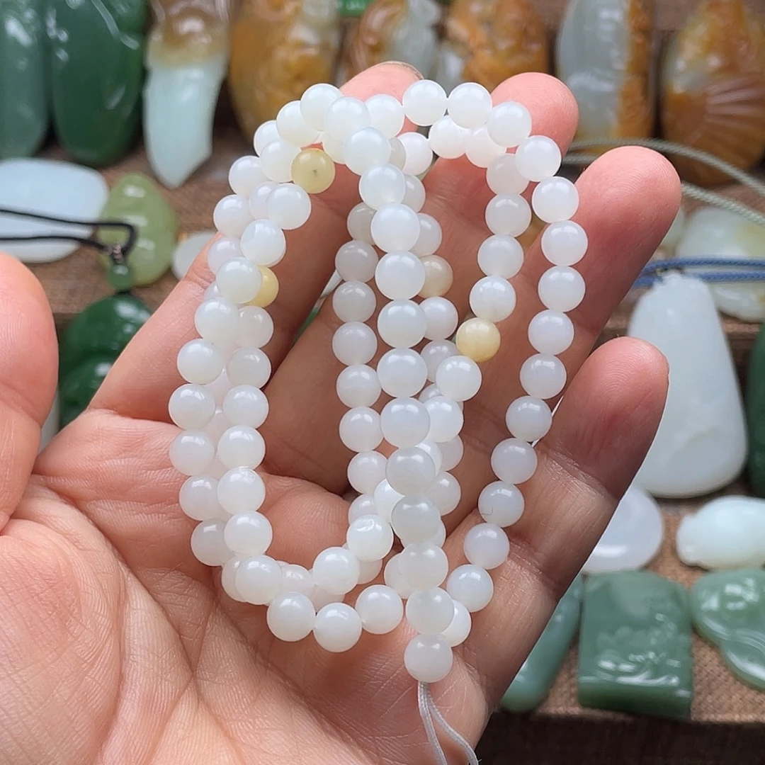 紫***晶和田玉未镶嵌项链