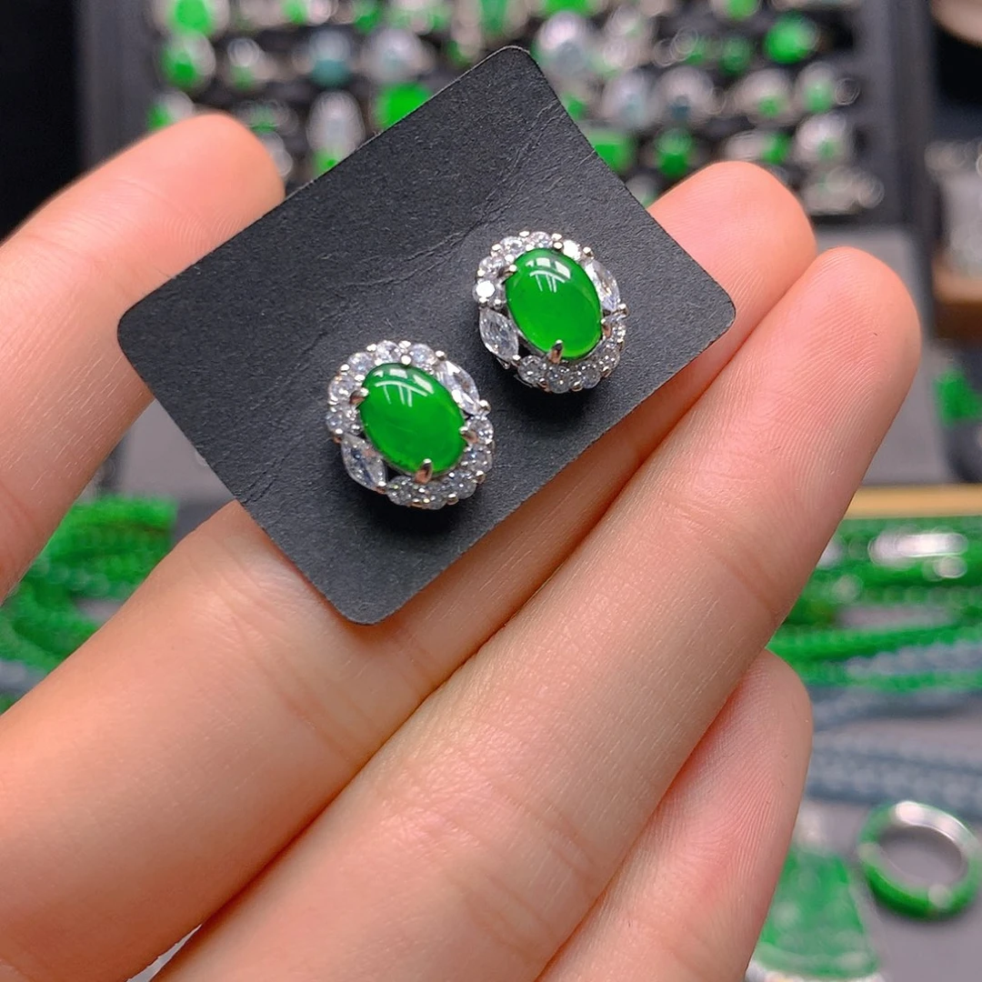 翡翠未镶嵌耳饰天然翡翠