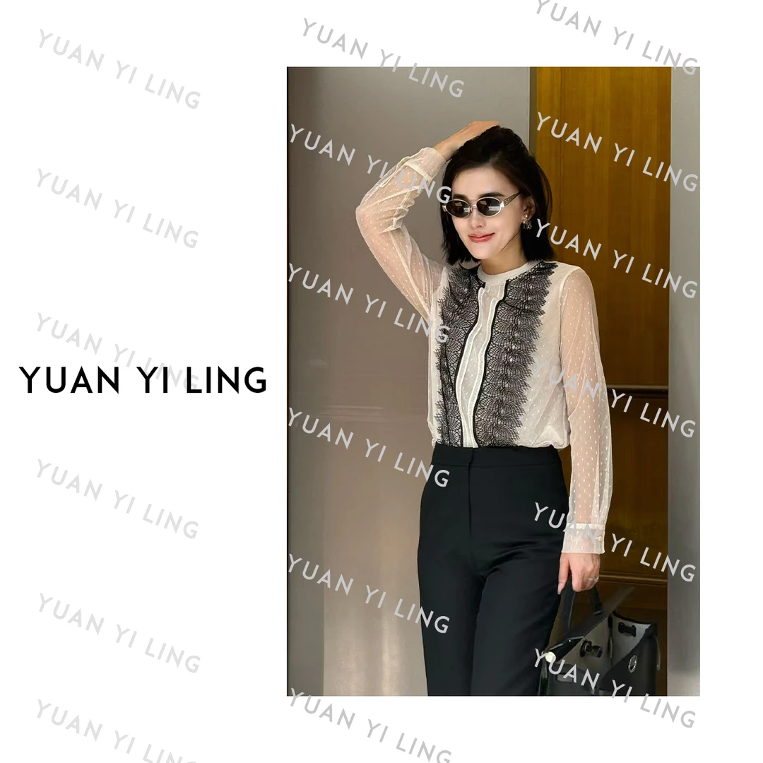 袁艺灵【温柔芭蕾】25秋冬感时尚蕾丝优雅长袖（不能用蓝月亮）8220