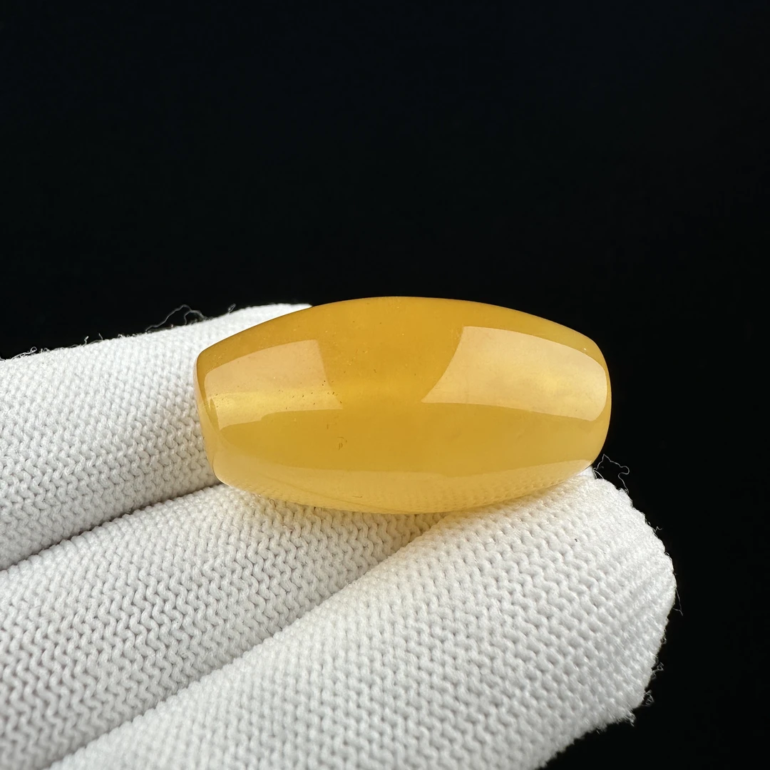 B8475天然原矿蜜蜡 鸡油黄马蹄珠 19*34mm抖音基地质检发货