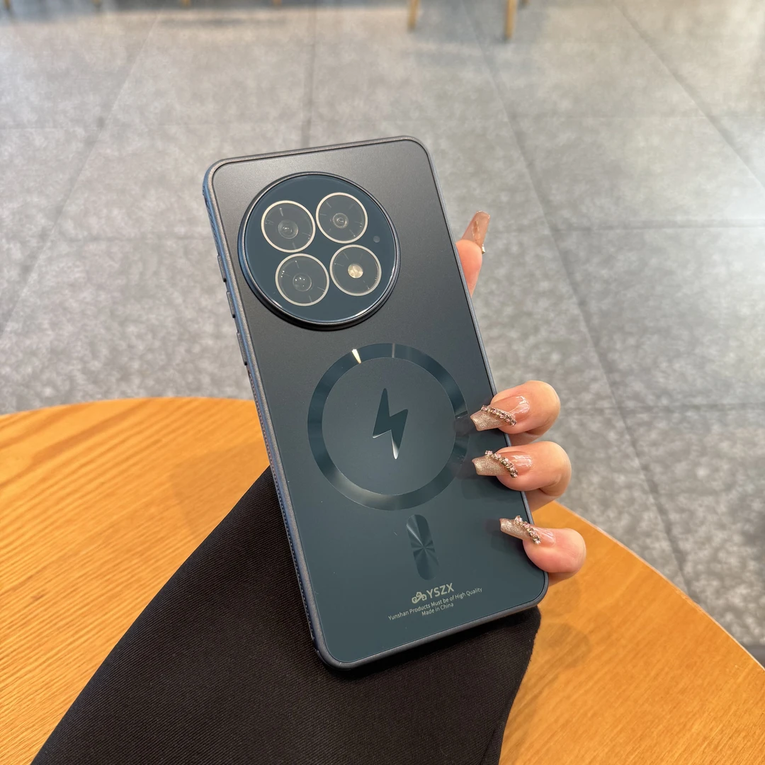 适用一加13T网红同款磨砂磁吸1+12自带镜头膜全包四角防摔手机壳