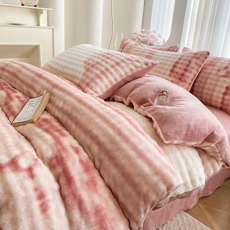 泡泡牛奶绒四件套