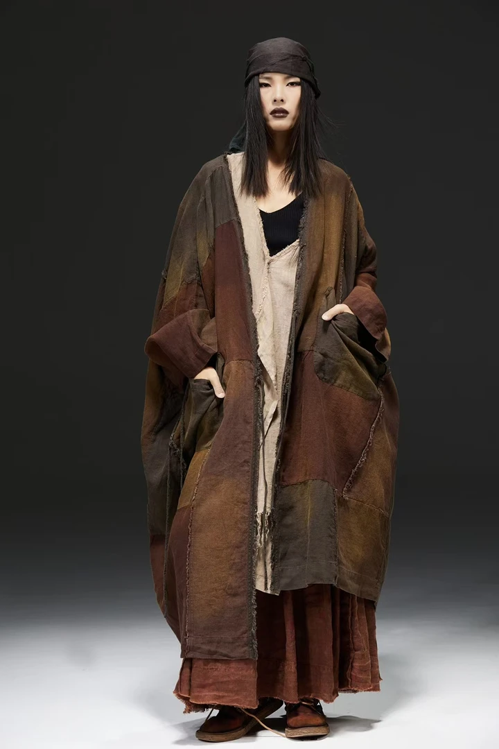 麻依者～5折款开衫袍子均码款号M079衣长115胸围200肩袖长70袖口32