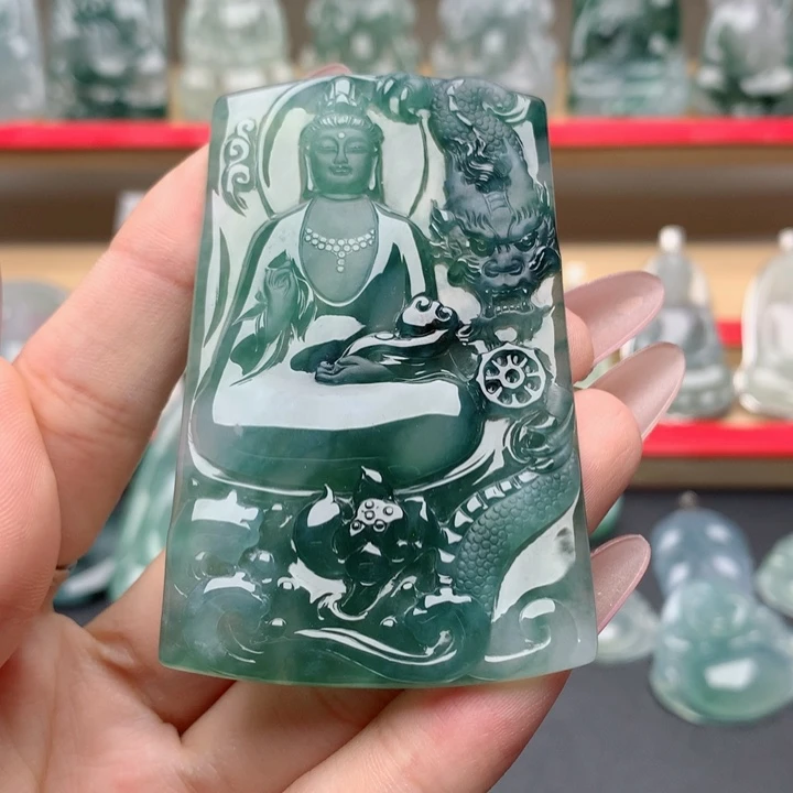 H****颈饰未镶嵌翡翠素衣观音