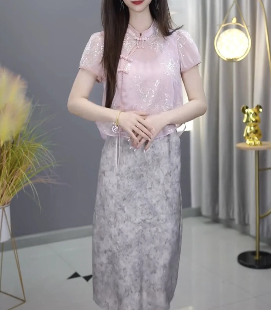 【高货定制】B901樱花粉连衣裙优雅气质时尚减龄收腰显瘦春季设计感