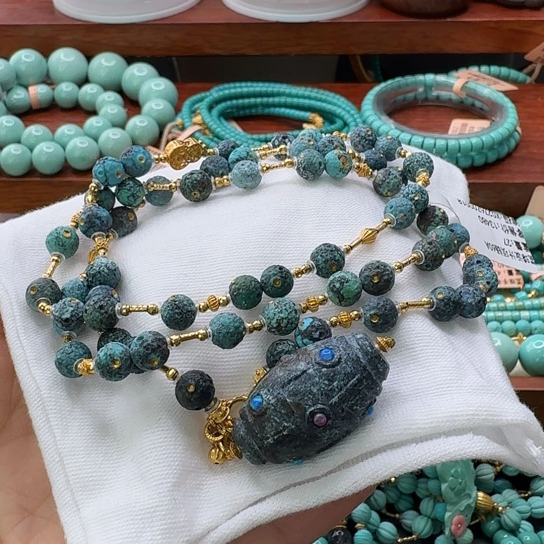 绿松石18K金镶嵌珠宝半成品