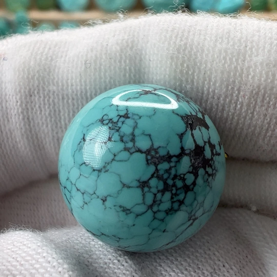 未镶嵌绿松石圆珠15.1mm