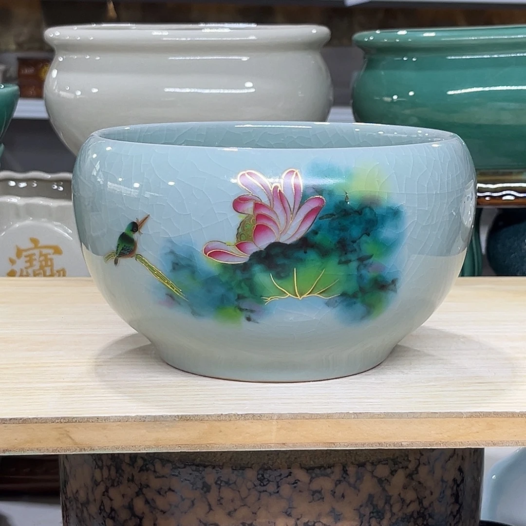 陶瓷绿植多肉微瑕花盆口径18*11.5无孔