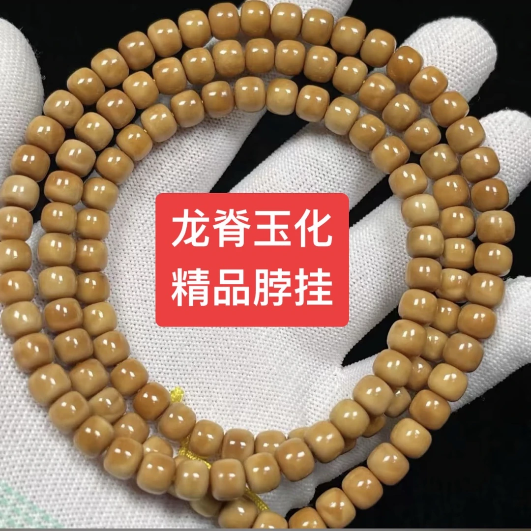 8x7精孔老型龙脊菩提玉化料脖挂