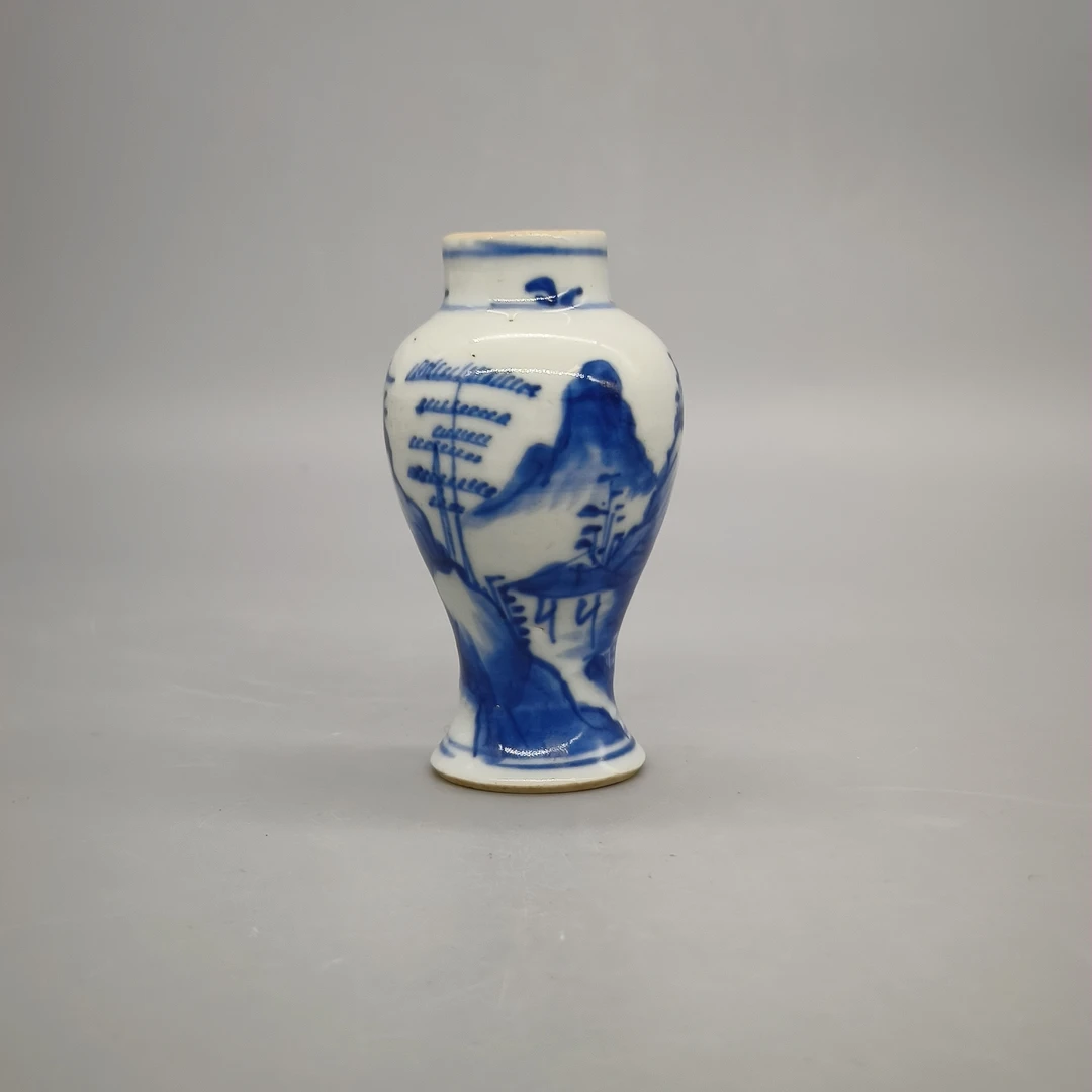 清代 62501058*清康熙青花通景山水纹瓶/瓷器六/