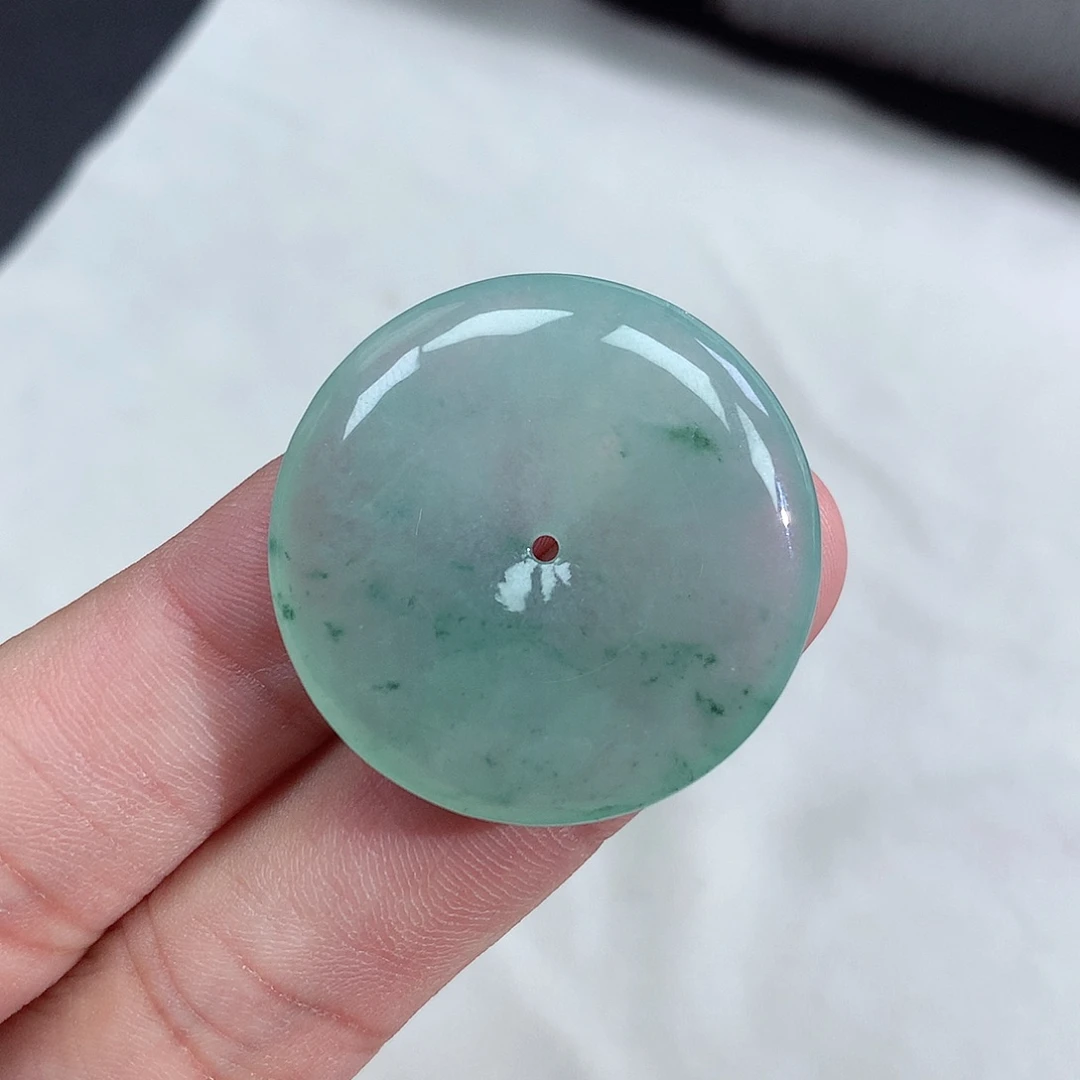 翡翠未镶嵌颈饰冰种飘花平安扣