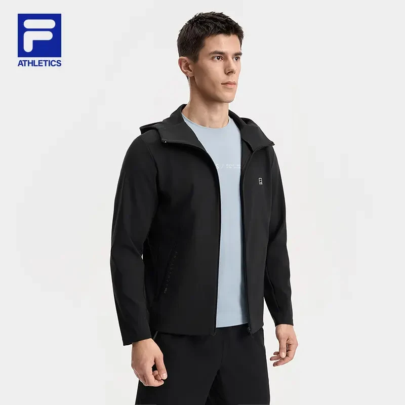 Fila/斐乐男【质感经编外套】秋冬新款商务运动连帽夹克A11M531503F