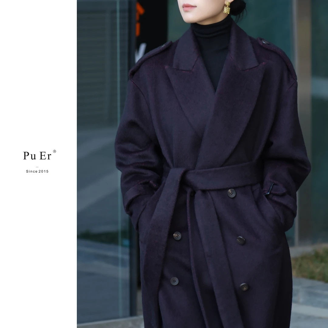 璞迩长款进口双色苏丽大衣