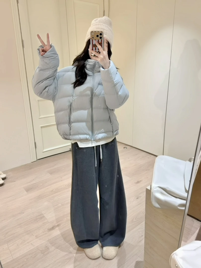 SIYU斯羽  秋冬款弹力显瘦加绒保暖直筒阔腿裤