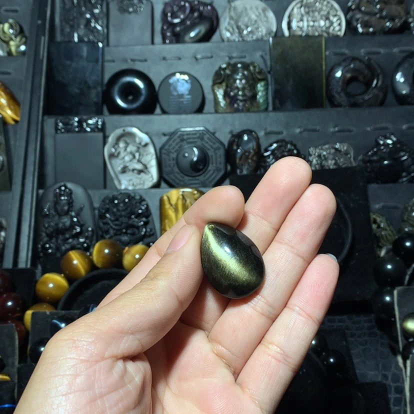 【闪购商品】黑曜岩珠宝奇石未镶嵌守*
