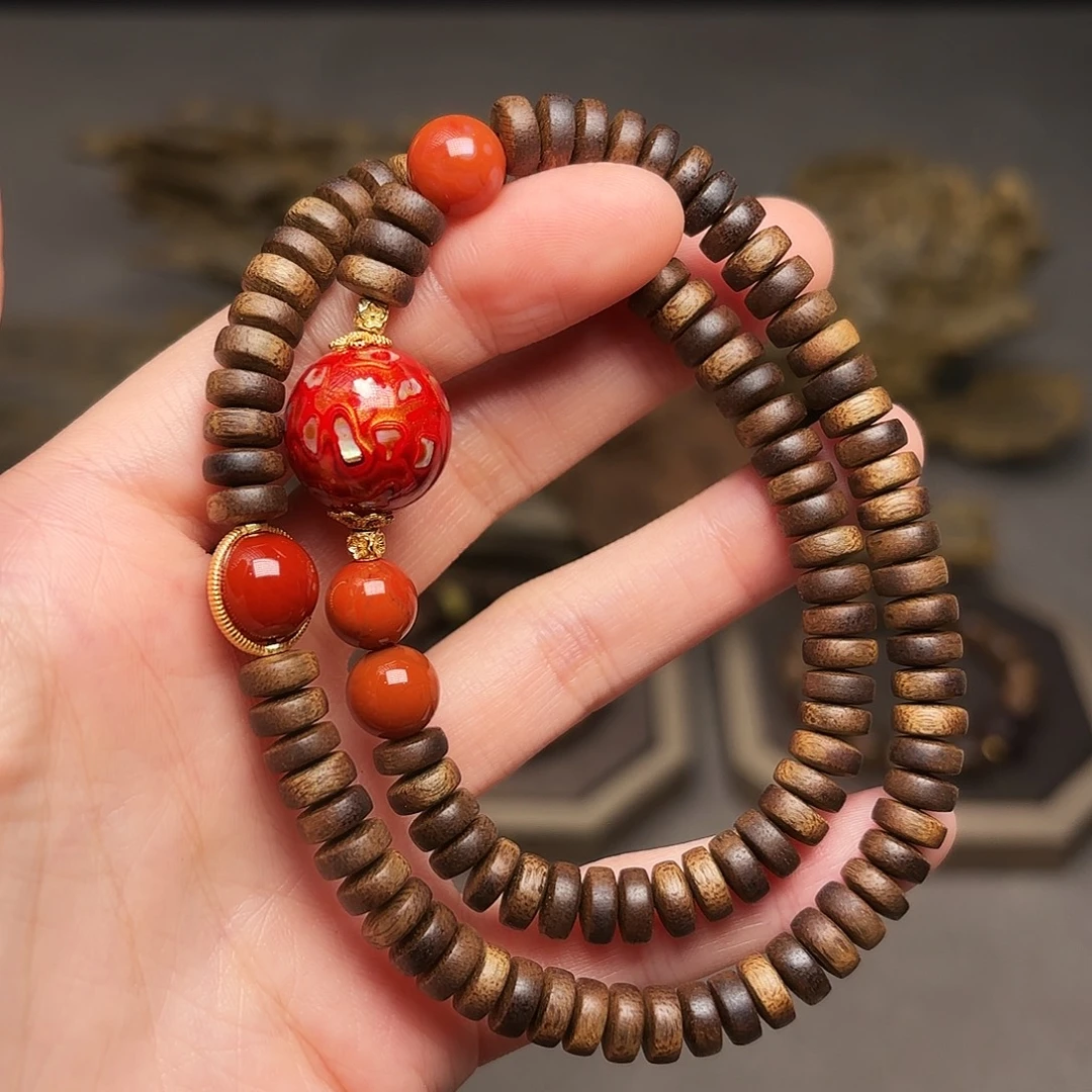 手串沉香越南芽庄白棋楠瘤疤药片珠配饰