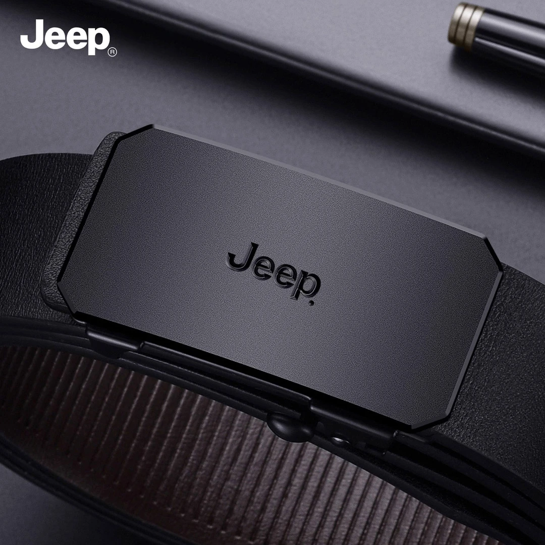 JEEP/吉普皮带男款真皮无牙内穿自动扣牛皮腰带七夕礼物盒送老公