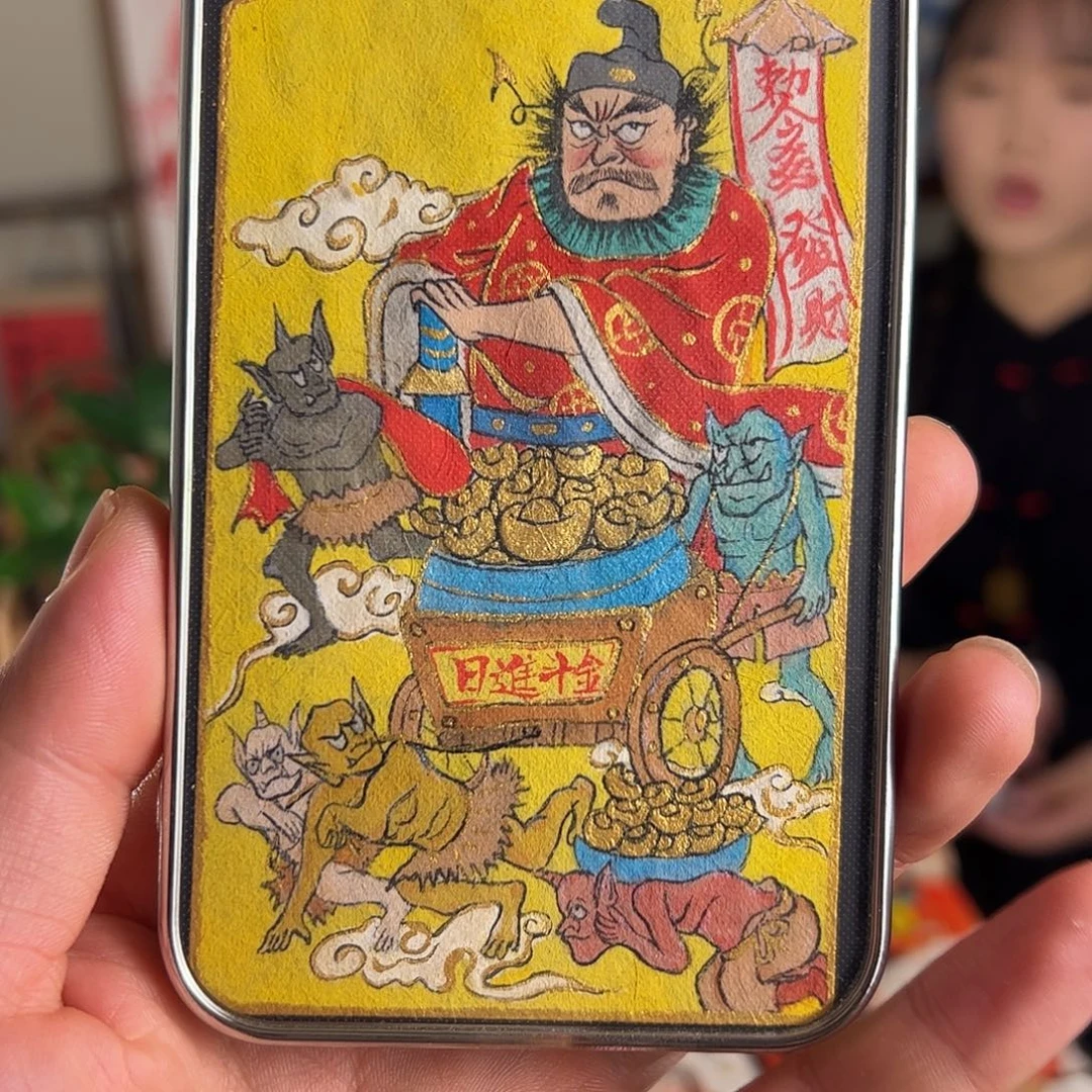 越***添纯手绘钟馗文创画