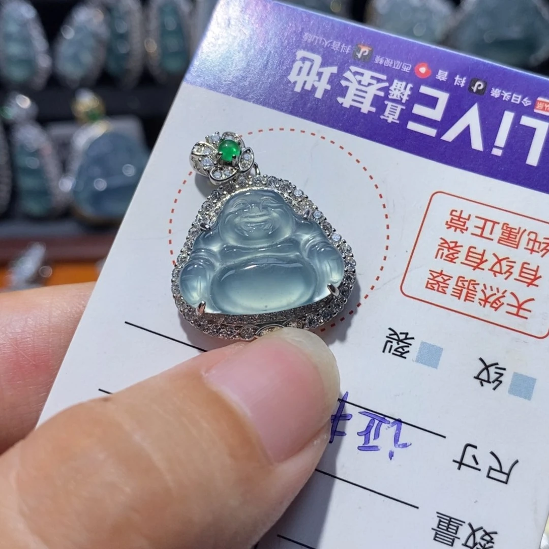 颜****翡翠银S925镶嵌颈饰翡翠分单1个佛公