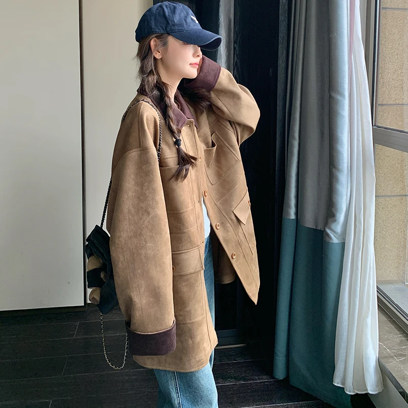 秋冬美拉德麂皮绒外套女2025小个子新款独特别致今年流行爆款夹克