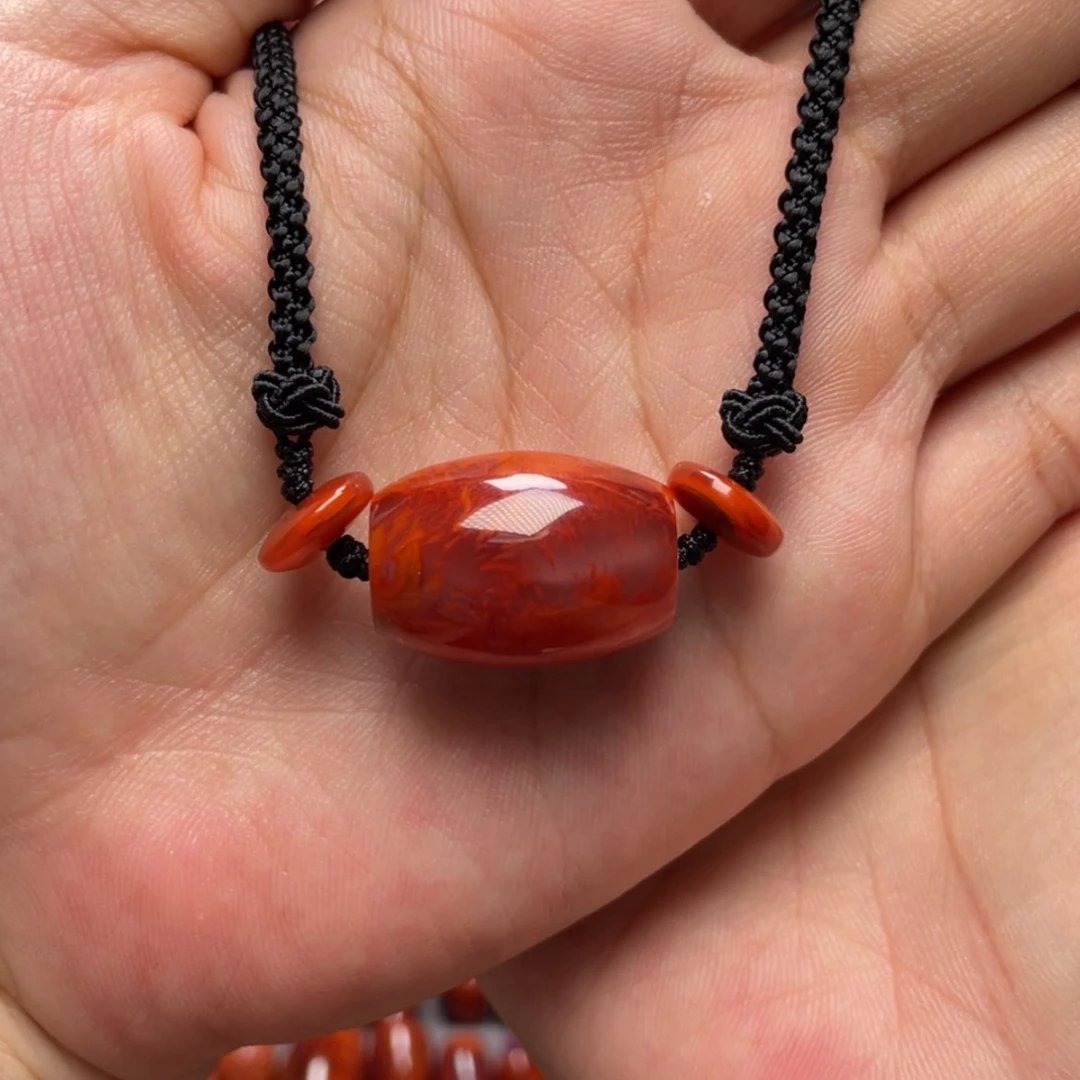 【闪购商品】未镶嵌火焰纹桶珠16m南红玛瑙