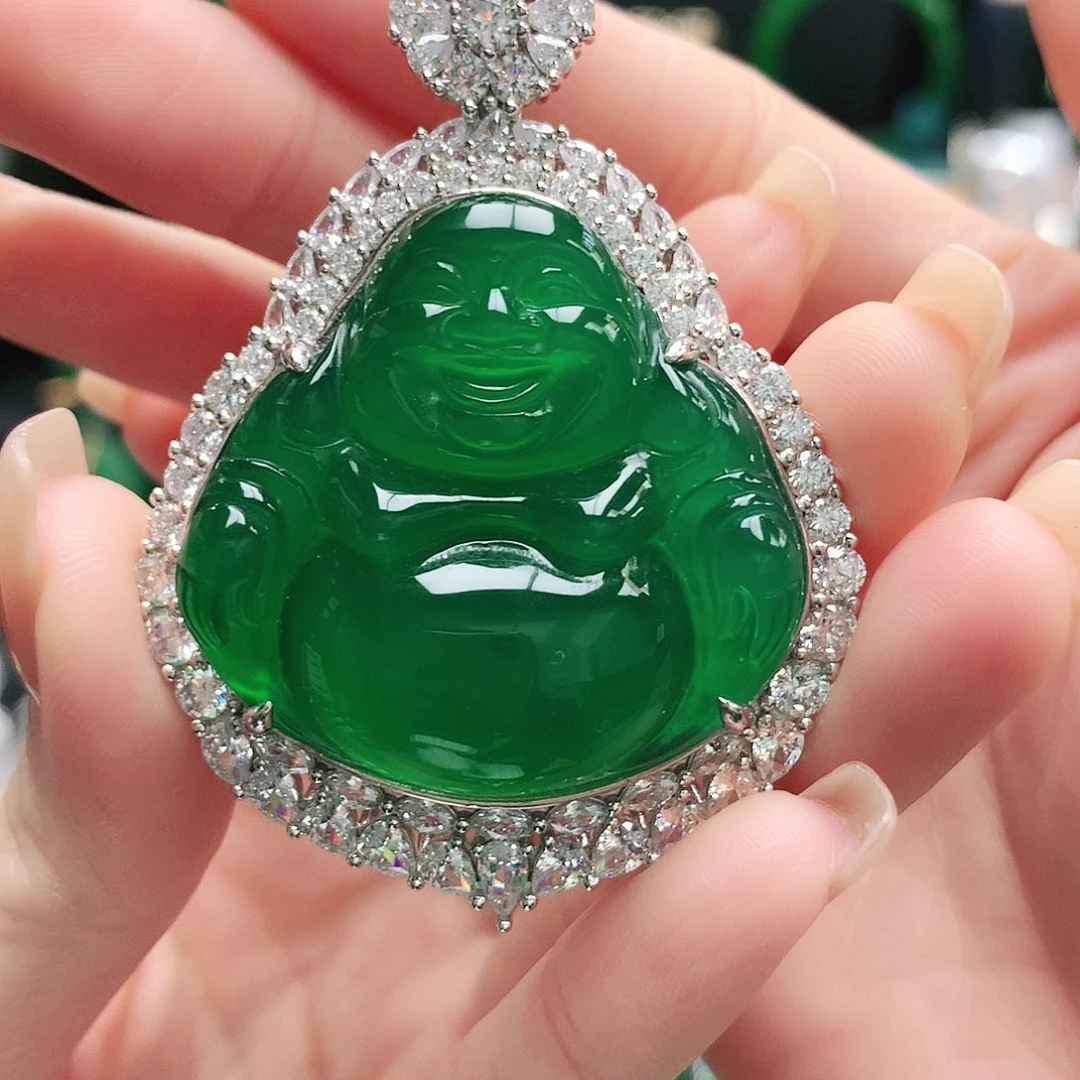 玛瑙/玉髓银S925镶嵌吊坠