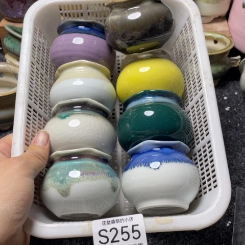 紫砂花盆微瑕255口径4.5左右