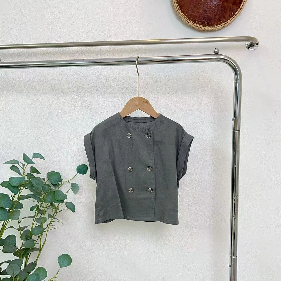 1566帕松茶绿无袖小衫