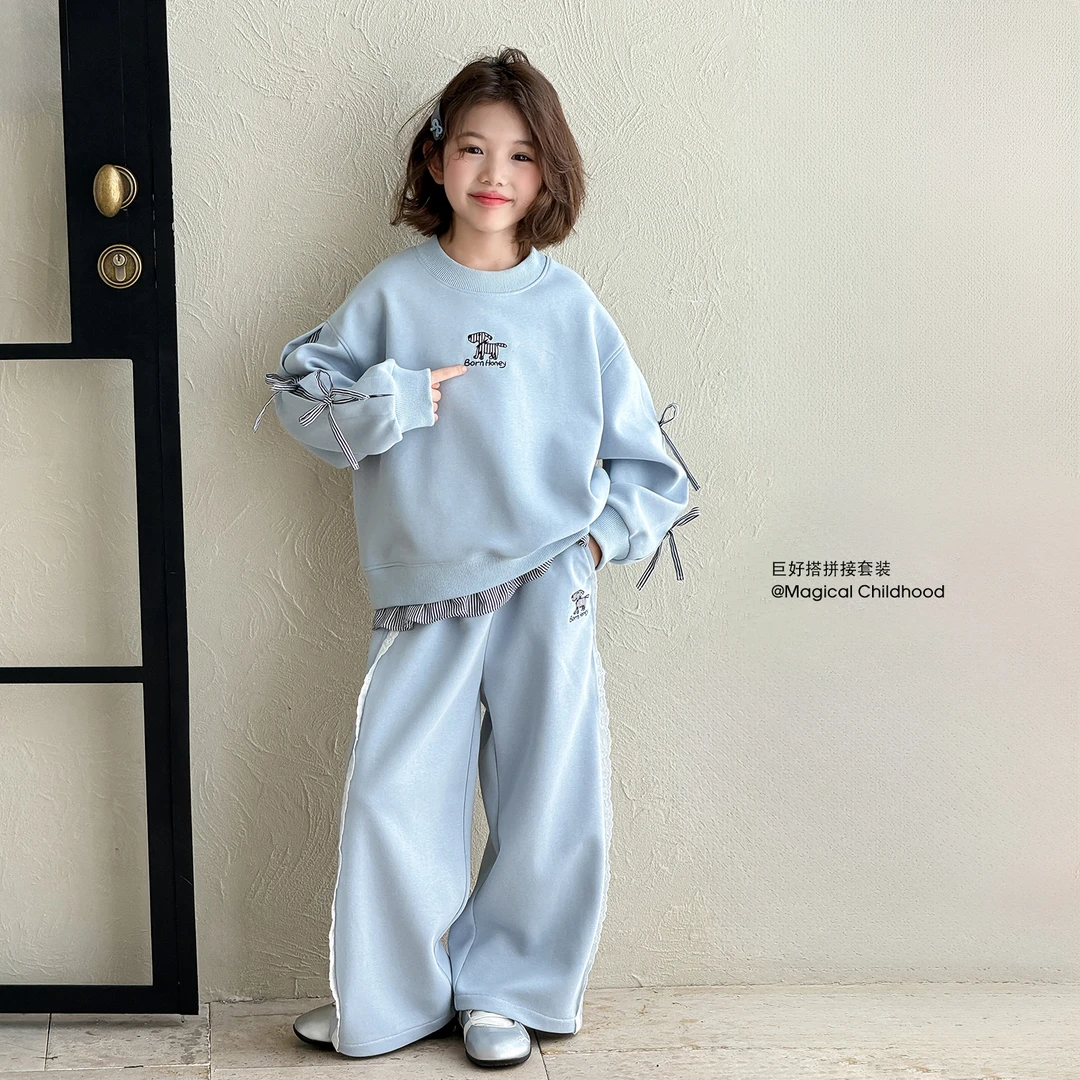 女童秋季套装2025新款洋气儿童装韩系穿搭秋季卫衣两件套Q13905