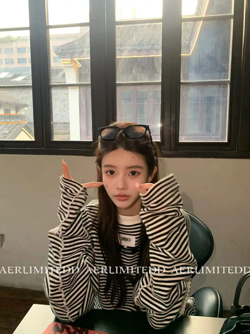 无运险JIAXUPANG韩系条纹大衫