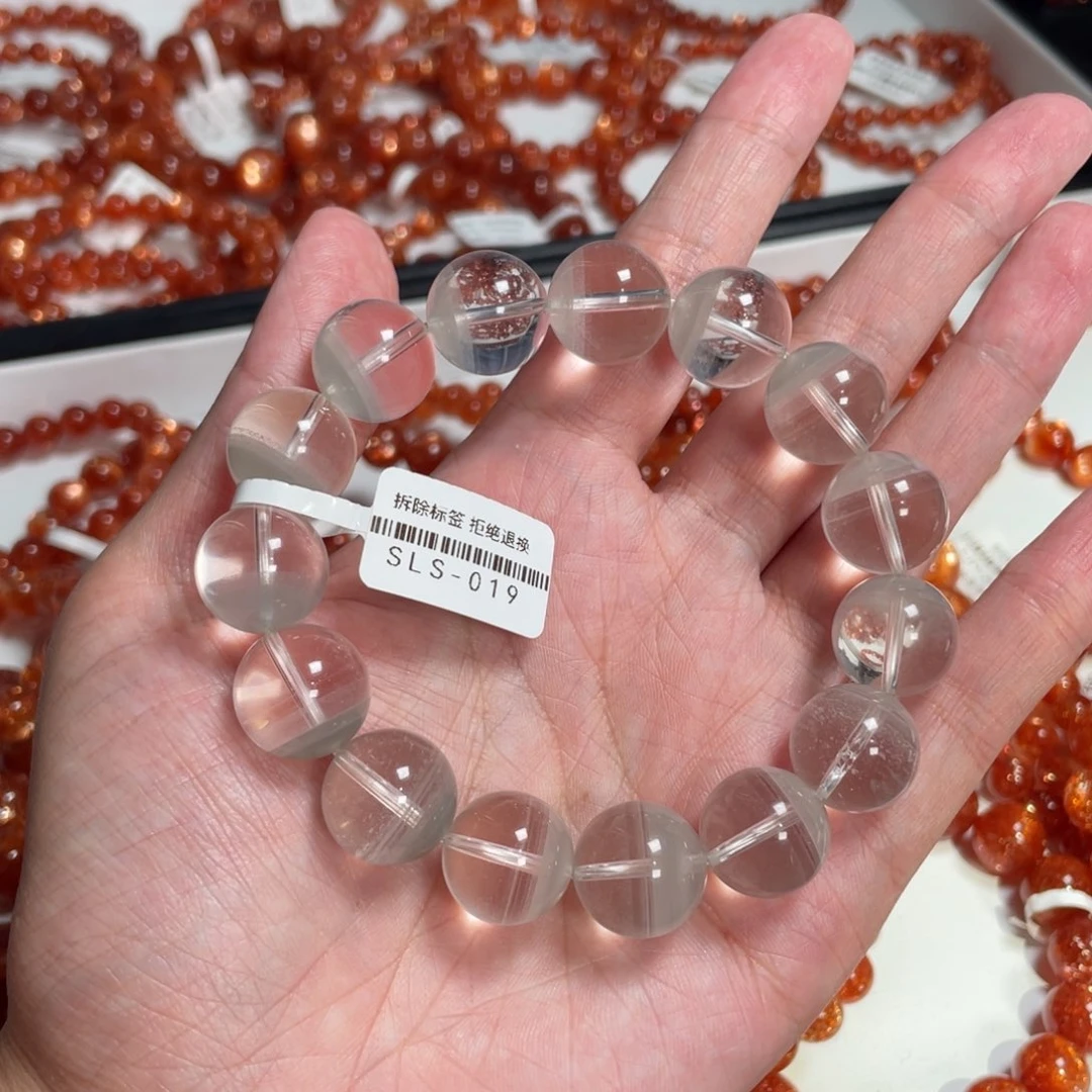 花***乐水晶手链未镶嵌白幽灵15mm